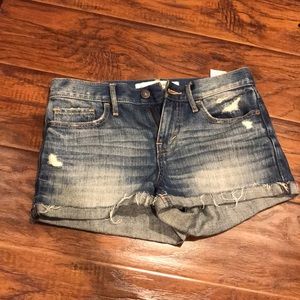 High waist jean short